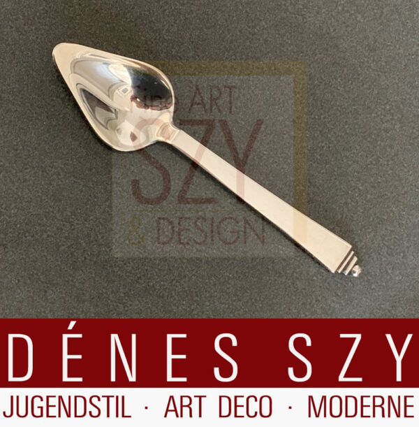 Cucchiaio da pompelmo, Posate, posate d'argento Art Déco, Modello: piramide # 15, Design: Harald Nielsen 1927, Esecuzione: Georg Jensen argentieri Copenaghen circa 1950, Danimarca, argento sterling