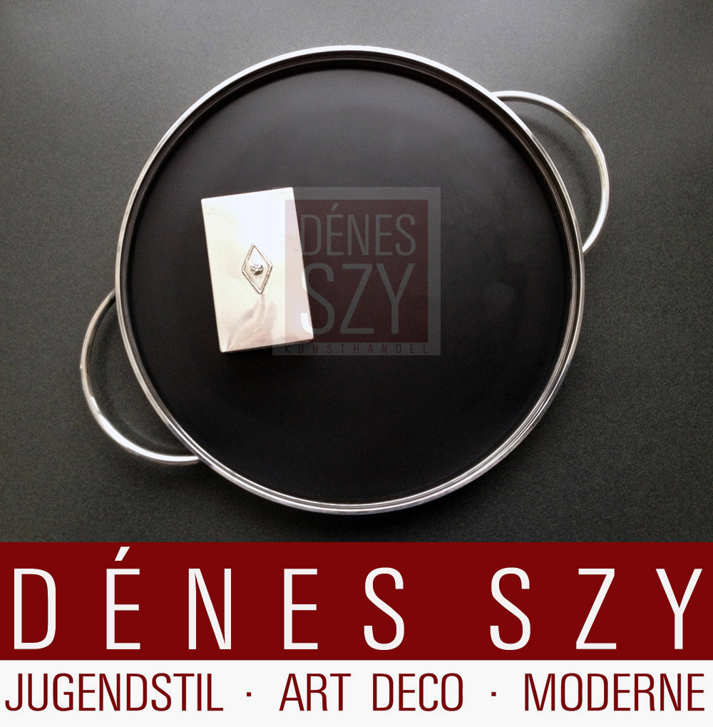 Georg Jensen Silber 1116 rundes Serviertablett 60er Jahre