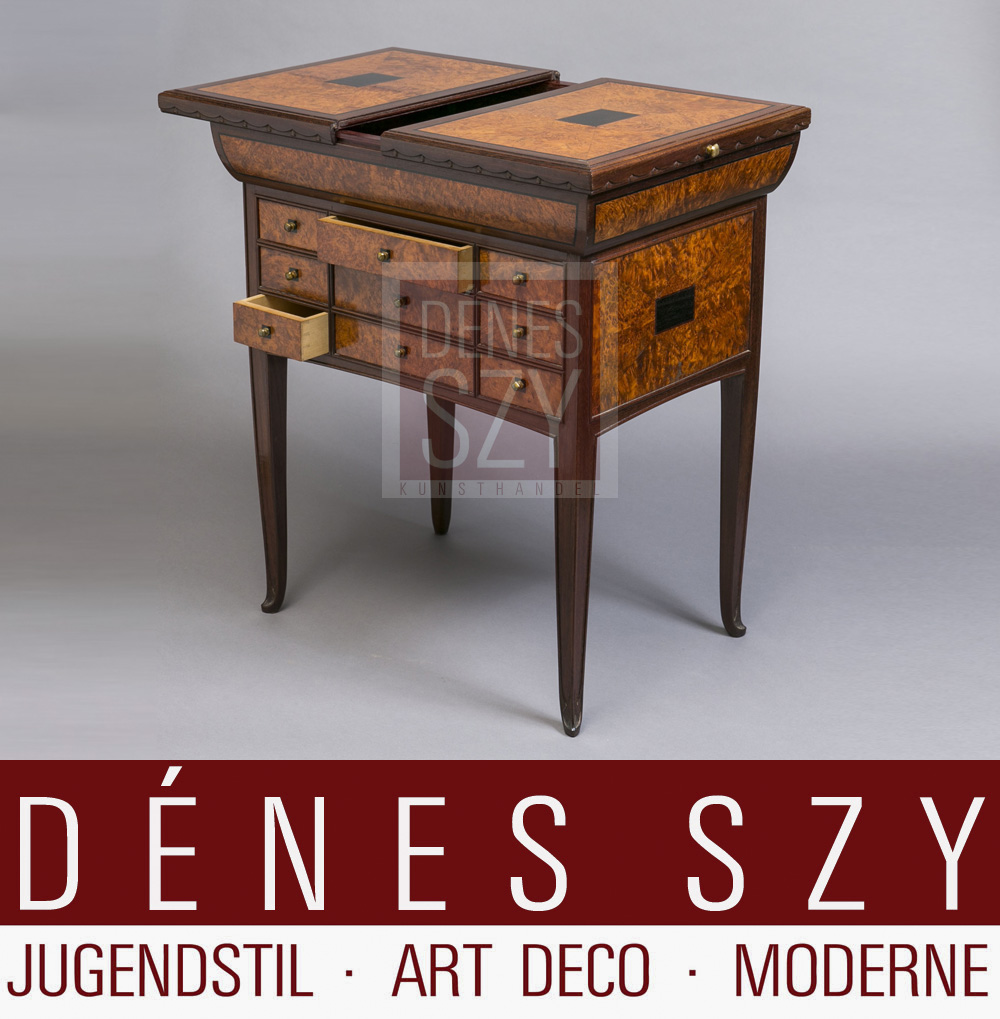 Gaillard Art Deco Tisch mit Schublaeden Frankreich Ecole de Nancy