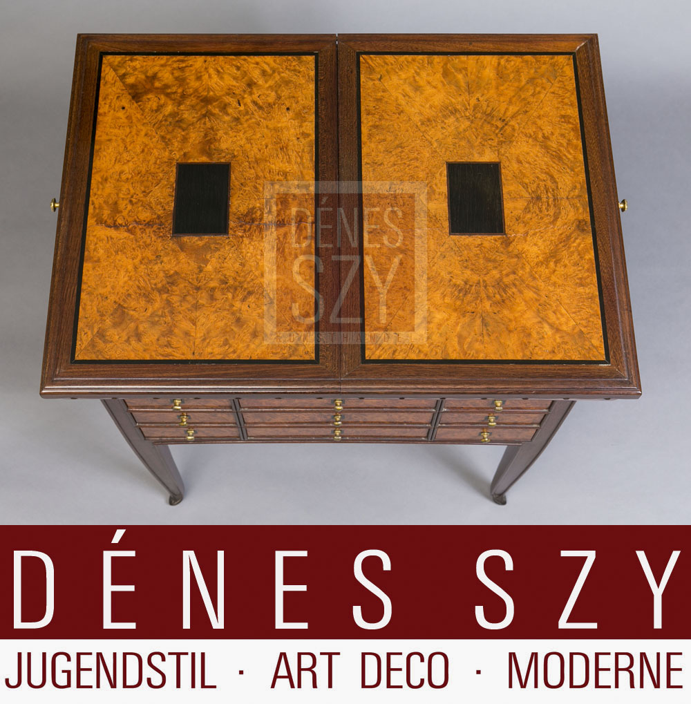 Gaillard Art Deco Tisch mit Schublaeden Frankreich Ecole de Nancy