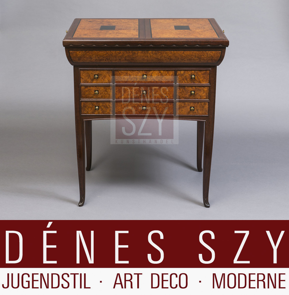 Gaillard Art Deco Tisch mit Schublaeden Frankreich Ecole de Nancy