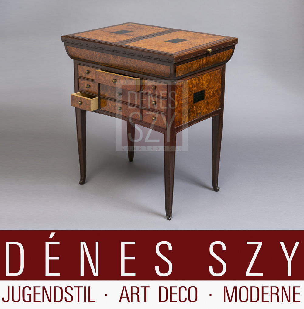 Gaillard Art Deco Tisch mit Schublaeden Frankreich Ecole de Nancy
