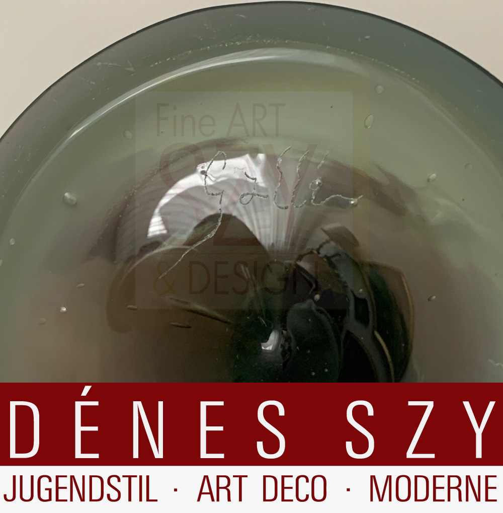 Bicchiere Art Nouveau, bicchiere da vino, Design ed esecuzione: Emile Gallé, Ecole de Nancy, Nancy, Francia ca. 1900, firmato