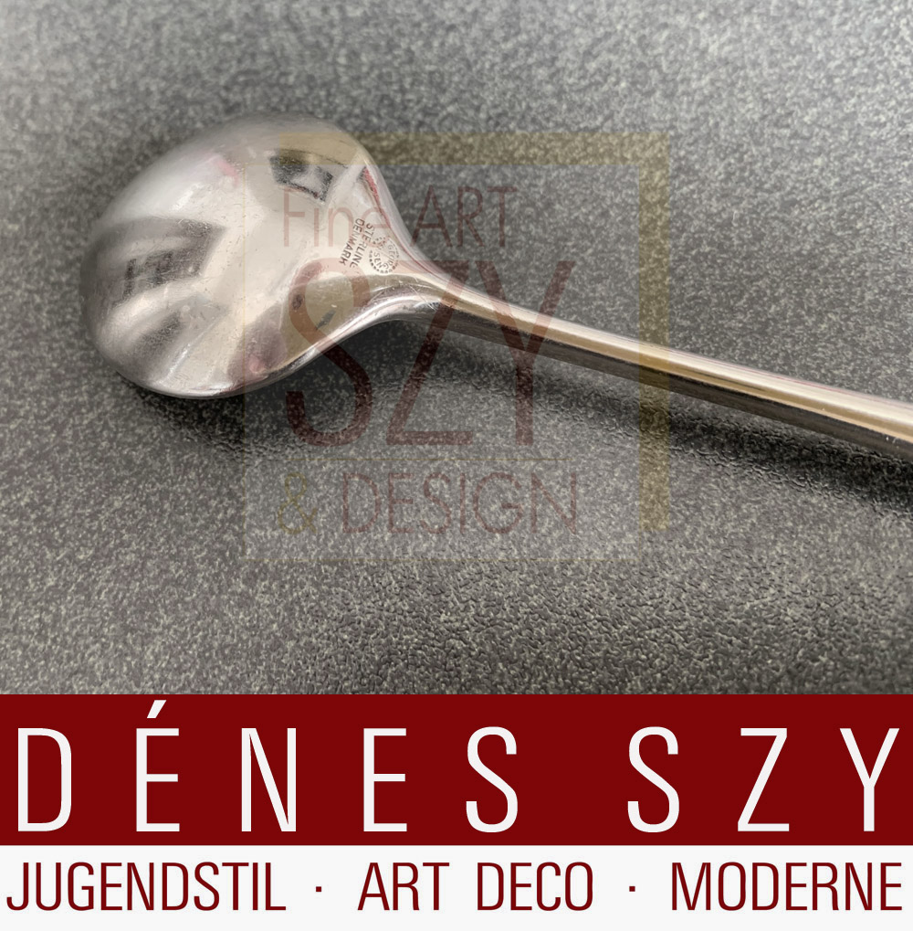 Cucchiao da long drink, modello Cypress / Cypres # 99, Design: Tias Eckhoff 1954, Esecuzione: Georg Jensen, Copenhagen anni '50 circa, argento sterling