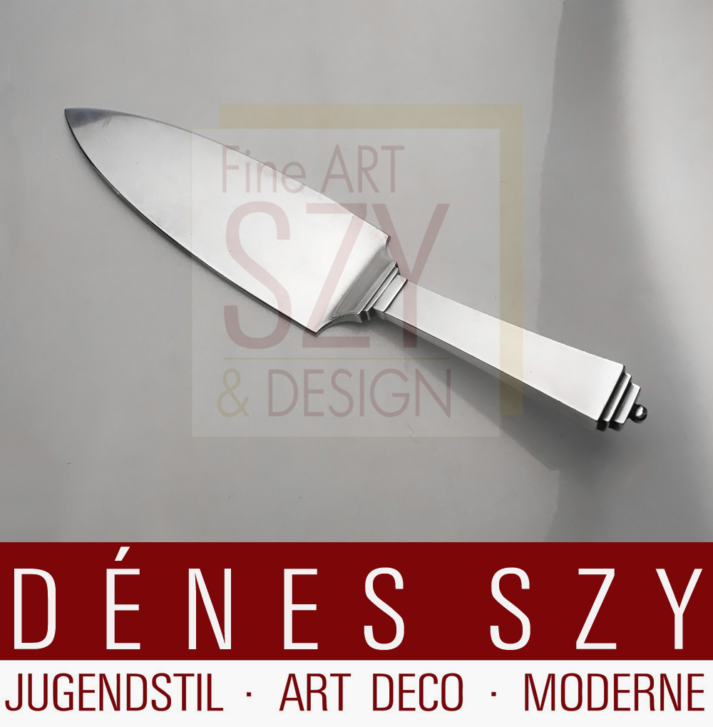 Grande spatola per torte, Design: Harald Nielsen 1927 - Collezione Pyramid # 15, Esecuzione: Georg Jensen, Copenhagen Danimarca 1933-44, Argento sterling