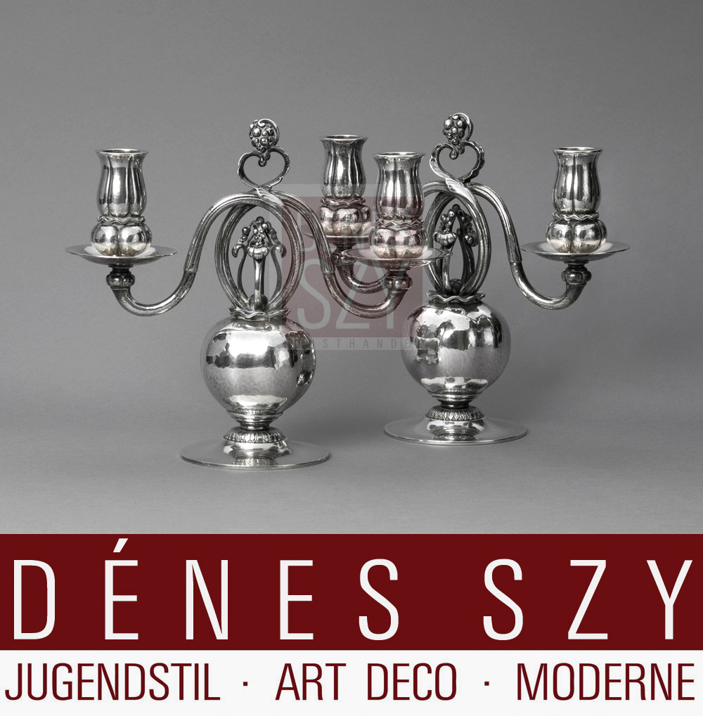 Georg Jensen Silber Leuchter 324 Granatapfelleuchter