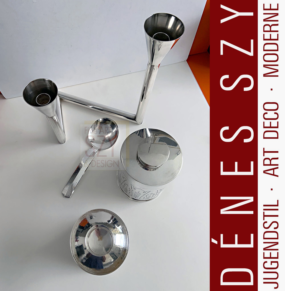 H J Wilm - Hamburg, elegant sterling silver candlestick, handmade, handcrafted 1940s 50s