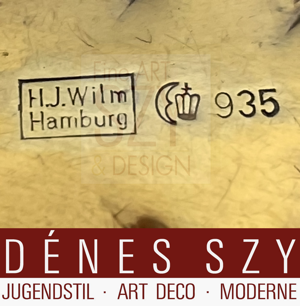 Cucchiaino di zucchero, Design: Ferdinand Richard Wilm (1880-1971) anni '40, Esecuzione: Hermann Julius Wilm, Amburgo Germania 1948-1950 circa, argento 935 (o 925 secondo cucchiaio), placcato in oro