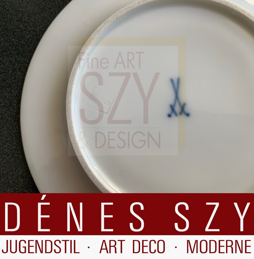 Piattino per tazza di moka, sottocoppa, Modello: Frustata in oro, Porcellane Meissen Art Nouveau, Design: Henry van de Velde 1903/04, Esecuzione: manifattura statale di porcellana Meißen, Meißen intorno al 1905-10, Germania