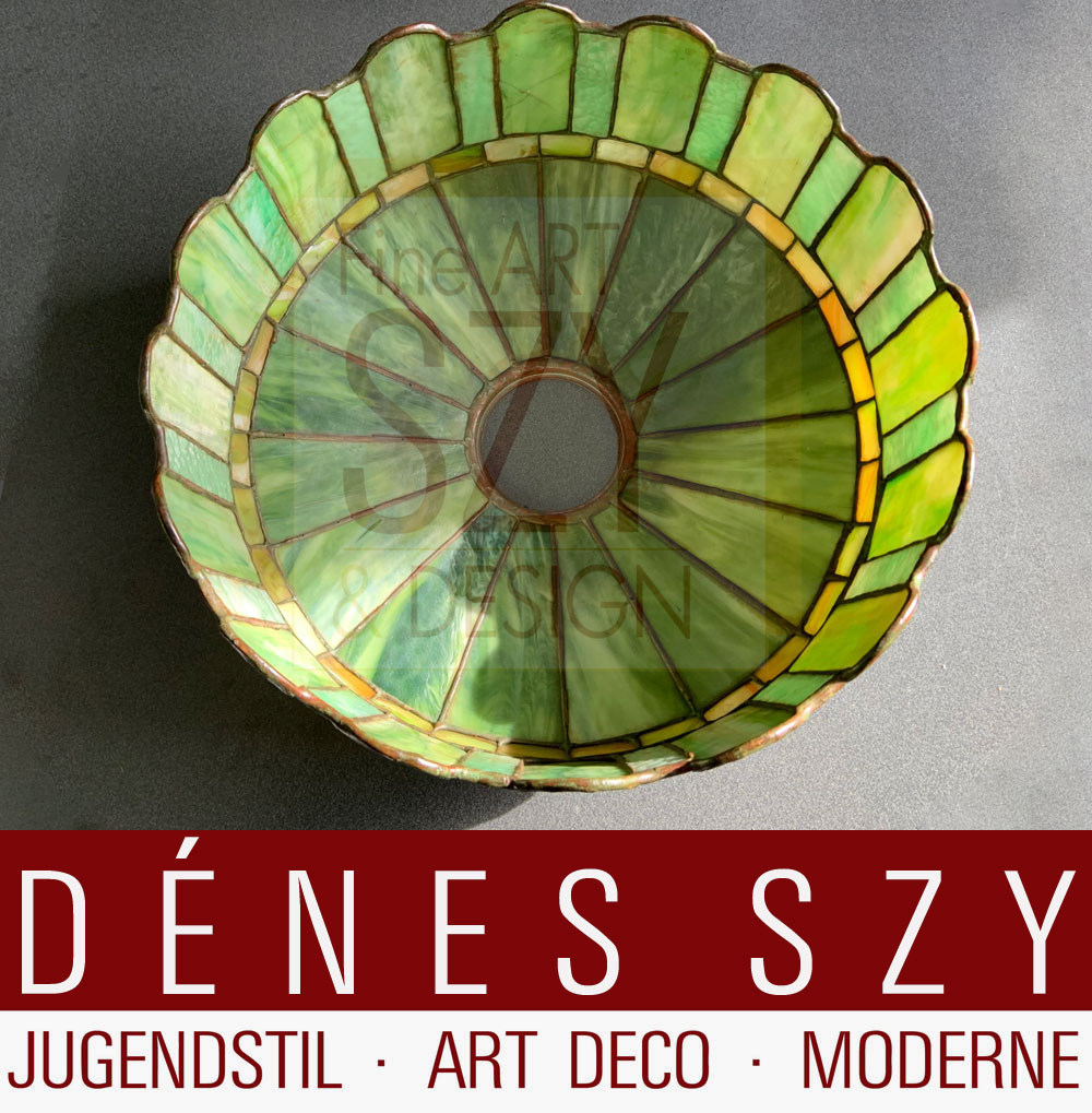 Lampada da tavolo in vetro epoca Arts and Crafts di Handel USA intorno al 1900