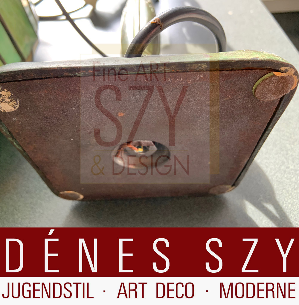 Lampada da tavolo in vetro epoca Arts and Crafts di Handel USA intorno al 1900