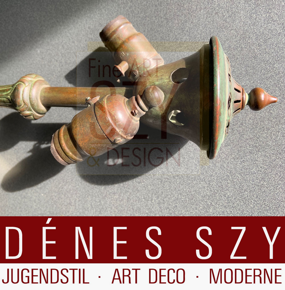 Lampada da tavolo in vetro epoca Arts and Crafts di Handel USA intorno al 1900