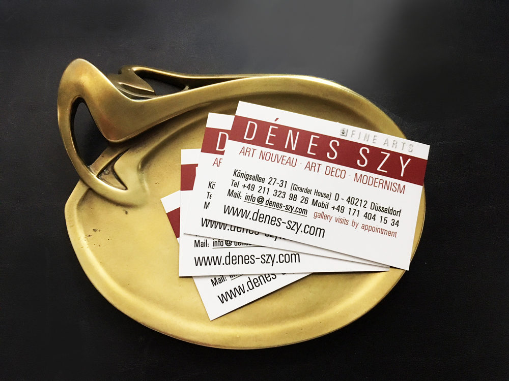 Henry van de Velde Jugendstil Messing Visitenkartenschale 1898