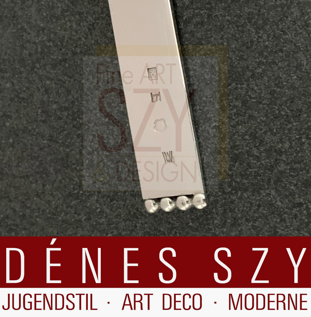 Coltello da burro Art Nouveau, Flaches Modell, modello n. S 843, Design: Josef Hoffmann 1904, Esecuzione: Wiener Werkstätte 1906-12, argento 800