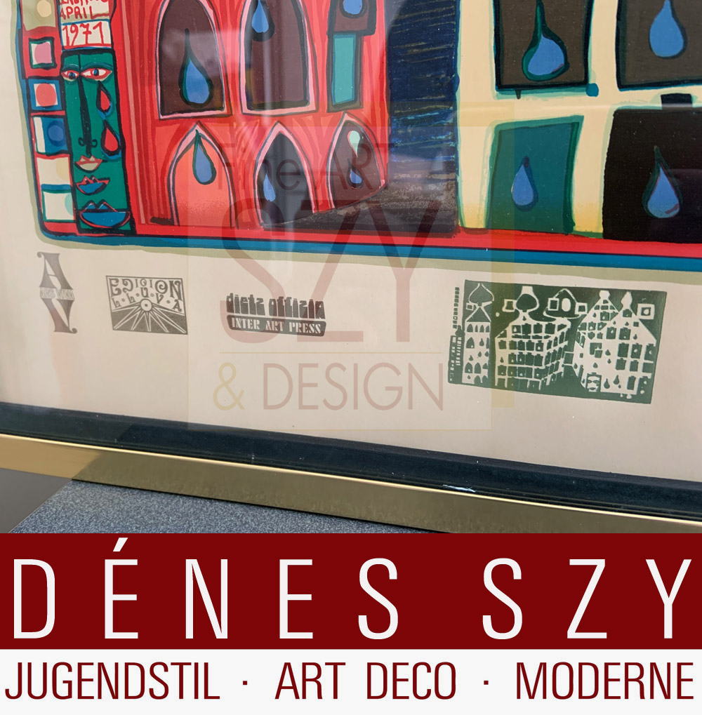 Foglio 3 dal portfolio "Look at it on a rainy day" - Regentag, Serigrafia a colori con goffratura metallica su cartone (di Schoeller-Stern), Firmato e numerato 213/300 e 2123/3000, timbri giapponesi, timbri in rilievo, stampato da Dietz Offizin, Lengmoss 1971, pubblicato da Ars Vita, Zurigo 1972