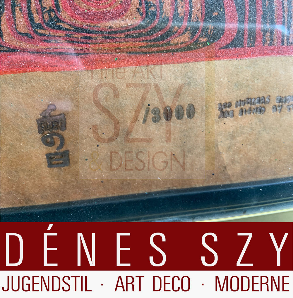 Foglio 10 dal portfolio "Look at it on a rainy day" - "Regentag", Serigrafia a colori con goffratura metallica su cartone (di Schoeller-Stern), Firmato e numerato 2123/3000, timbro giapponese, timbro in rilievo, stampato da Dietz Offizin, Lengmoss 1971, pubblicato da Ars Vita, Zurigo 1972