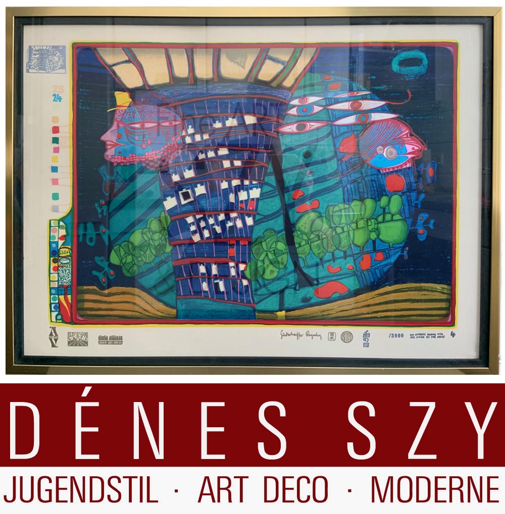 Foglio 4 dal portfolio "Look at it on a rainy day" - "Regentag", Serigrafia a colori con goffratura metallica su cartone (di Schoeller-Stern), Firmato e numerato 2123/3000, timbro giapponese, timbro in rilievo, stampato da Dietz Offizin, Lengmoss 1971, pubblicato da Ars Vita, Zurigo 1972