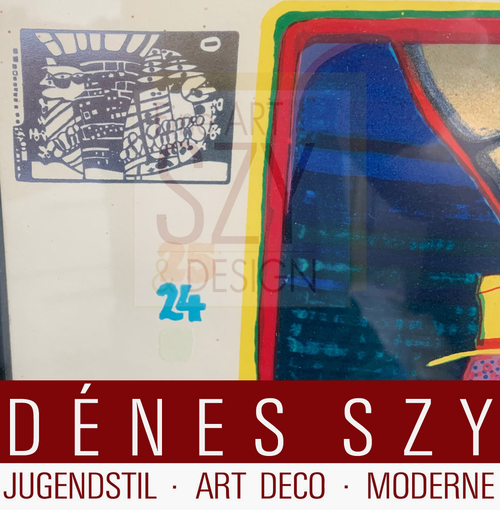 Foglio 4 dal portfolio "Look at it on a rainy day" - "Regentag", Serigrafia a colori con goffratura metallica su cartone (di Schoeller-Stern), Firmato e numerato 2123/3000, timbro giapponese, timbro in rilievo, stampato da Dietz Offizin, Lengmoss 1971, pubblicato da Ars Vita, Zurigo 1972