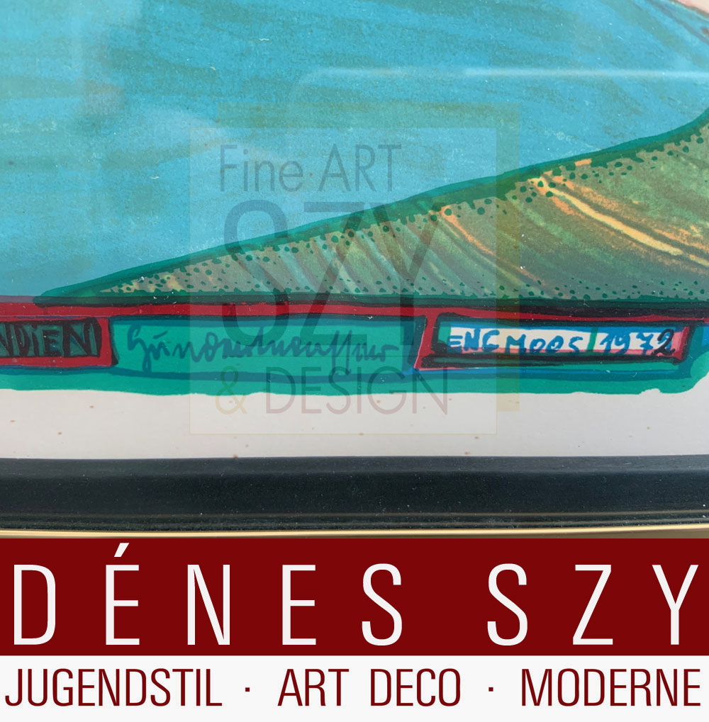 Foglio 6 dal portfolio "Guardalo in una giornata piovosa" - "Regentag", Serigrafia a colori con goffratura metallica su cartone (di Schoeller-Stern), Firmato e numerato 2123/3000, timbro giapponese, timbro in rilievo, stampato da Dietz Offizin, Lengmoss 1971, pubblicato da Ars Vita, Zurigo 1972