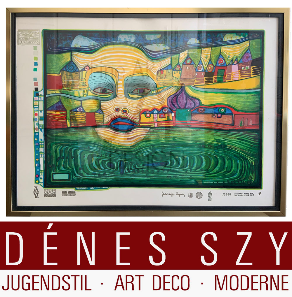 Foglio 7 dal portfolio "Look at it on a rainy day" - "Regentag", Serigrafia a colori con goffratura metallica su cartone (di Schoeller-Stern), Firmato e numerato 2123/3000, timbro giapponese, timbro in rilievo, stampato da Dietz Offizin, Lengmoss 1971, pubblicato da Ars Vita, Zurigo 1972