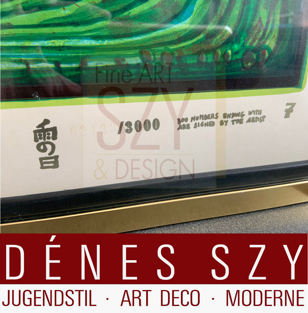 Foglio 7 dal portfolio "Look at it on a rainy day" - "Regentag", Serigrafia a colori con goffratura metallica su cartone (di Schoeller-Stern), Firmato e numerato 2123/3000, timbro giapponese, timbro in rilievo, stampato da Dietz Offizin, Lengmoss 1971, pubblicato da Ars Vita, Zurigo 1972