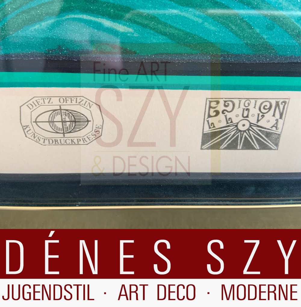 Foglio 8 dal portfolio "Look at it on a rainy day" - "Regentag", Serigrafia a colori con goffratura metallica su cartone (di Schoeller-Stern), Firmato e numerato 2123/3000, timbro giapponese, timbro in rilievo, stampato da Dietz Offizin, Lengmoss 1971, pubblicato da Ars Vita, Zurigo 1972