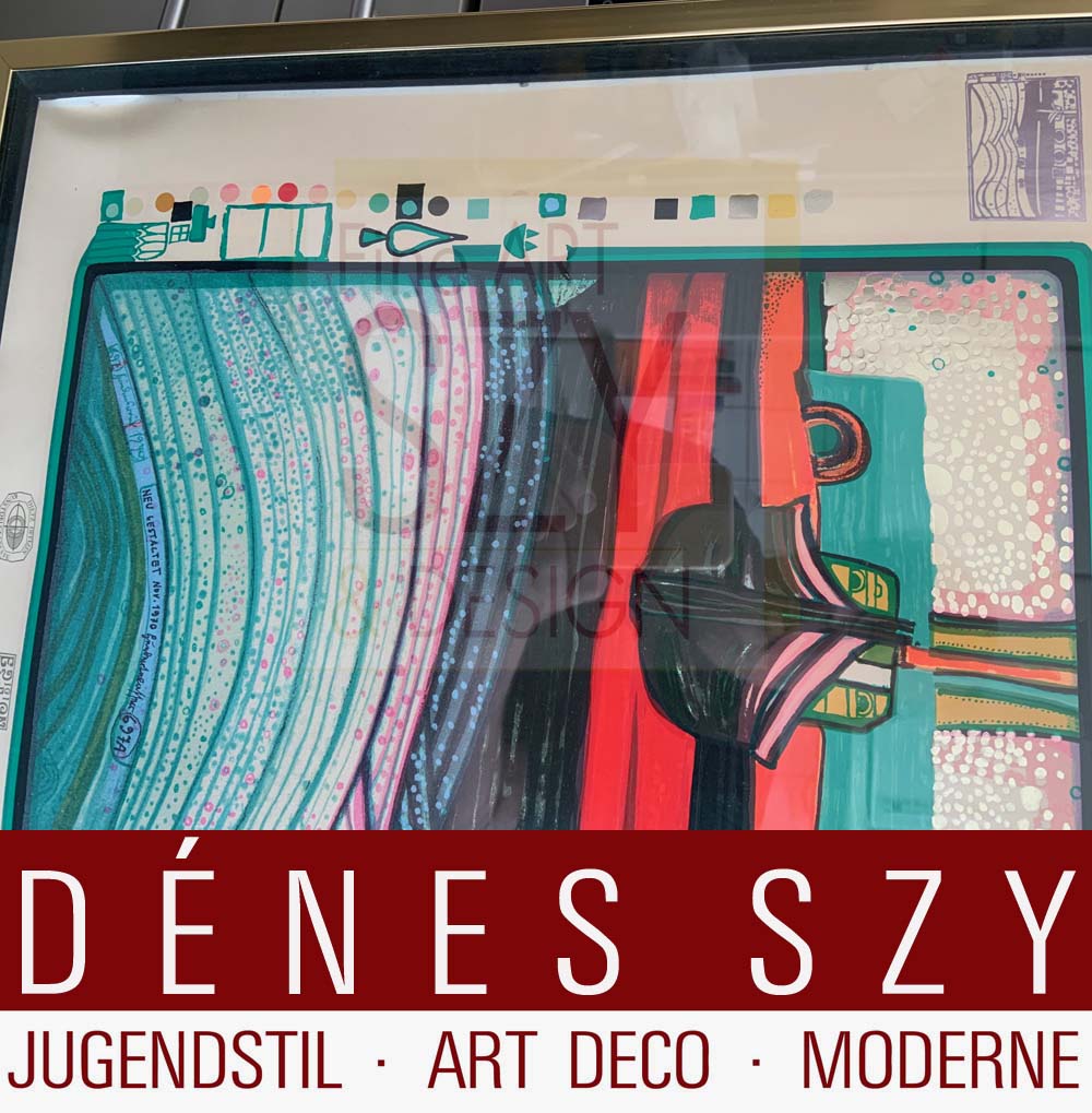 Foglio 8 dal portfolio "Look at it on a rainy day" - "Regentag", Serigrafia a colori con goffratura metallica su cartone (di Schoeller-Stern), Firmato e numerato 2123/3000, timbro giapponese, timbro in rilievo, stampato da Dietz Offizin, Lengmoss 1971, pubblicato da Ars Vita, Zurigo 1972