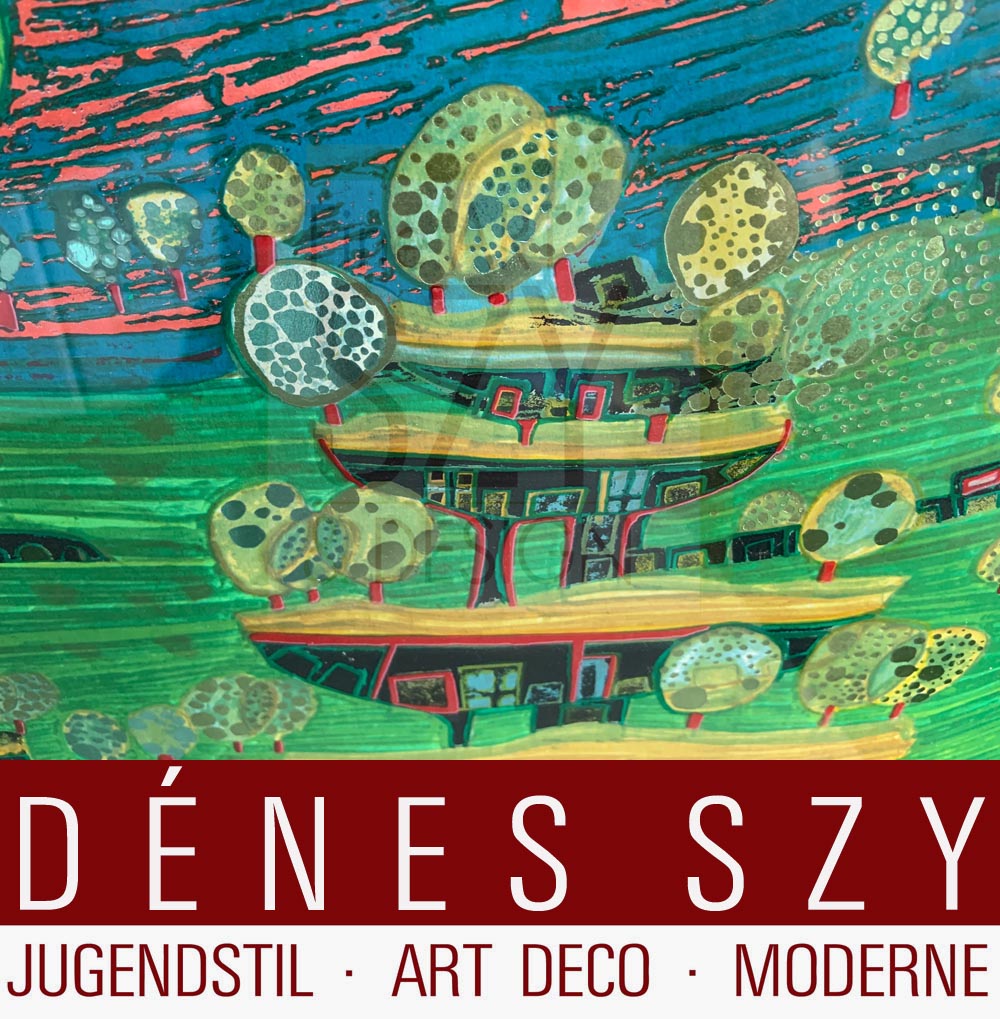 Foglio 9 dal portfolio "Guardalo in una giornata piovosa" - "Regentag", Serigrafia a colori con goffratura metallica su cartone (di Schoeller-Stern), Firmato e numerato 2123/3000, timbro giapponese, timbro in rilievo, stampato da Dietz Offizin, Lengmoss 1971, pubblicato da Ars Vita, Zurigo 1972