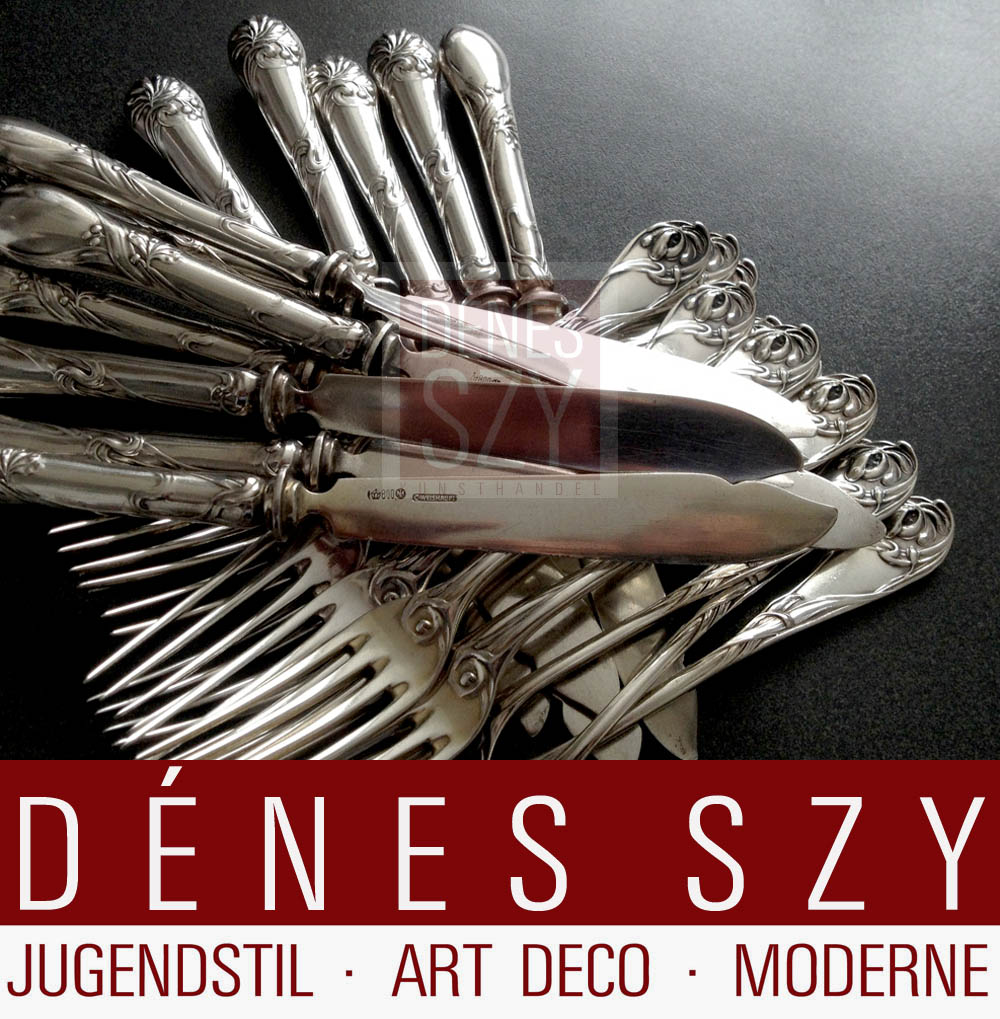 Forchetta da dessert argento Liberty modello iride Parigi 1900