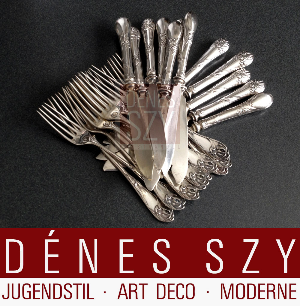 BRUCKMANN coltello da frutta argento liberty Parigi 1900 modello Iride