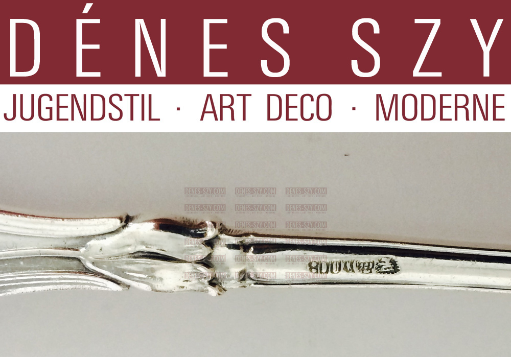 Posate in argento Art Nouveau tulipano VSF 800 Duesseldorf