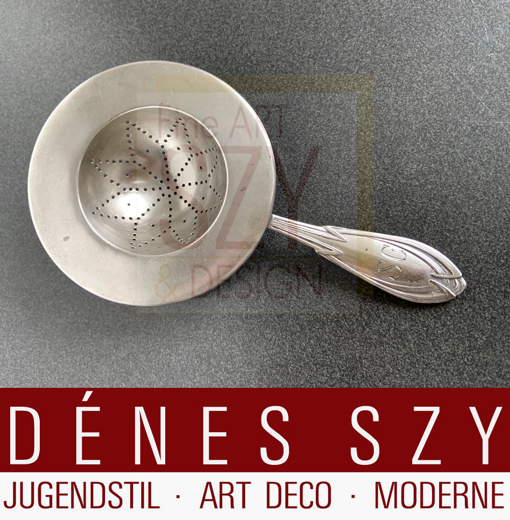 Colino da tè in stile Liberty, Design ed esecuzione: Franz Bahner AG, Duesseldorf Germania ca. 1900, modello 4300, argento 800