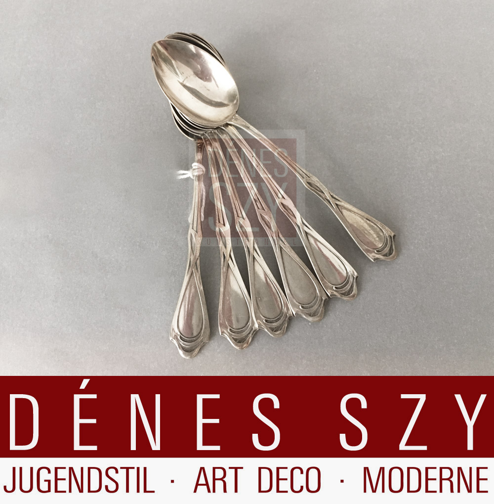 Jugendstil Silber 6 Kaffeeloeffel VSF 3000 um 1902