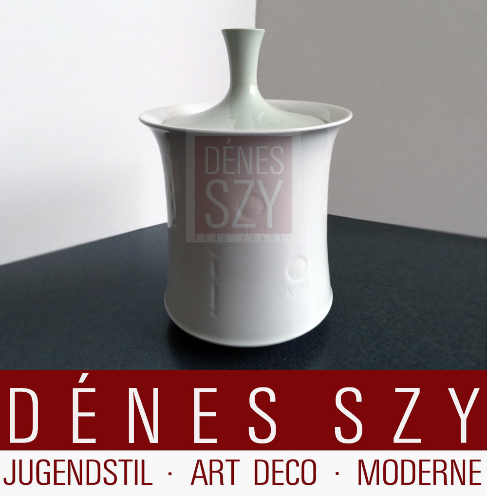 KPM Porzellan Deckeldose Berlin Trude Petri 1963 SELADON