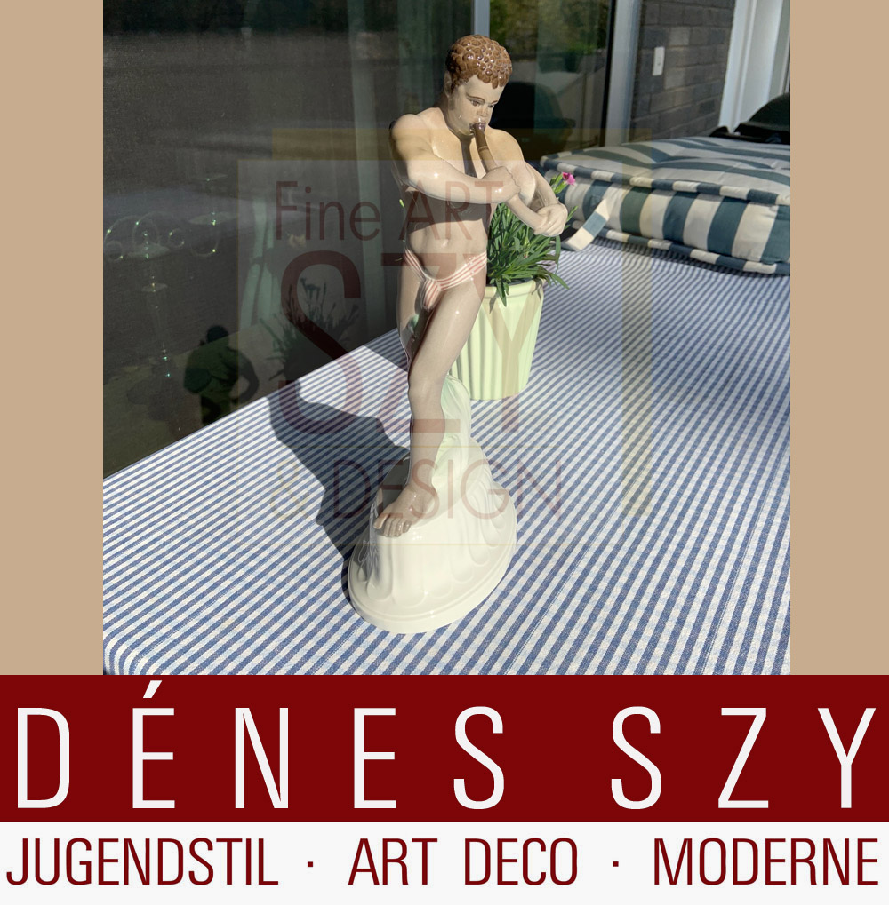 Hochzeitszug KPM Berlin Porzellan Afrikaner mit Waldhorn Adolf Amberg, Entwurf: Adolph Amberg 1910, Staatliche Porzellanmanufaktur Berlin – KPM, Mai 1919