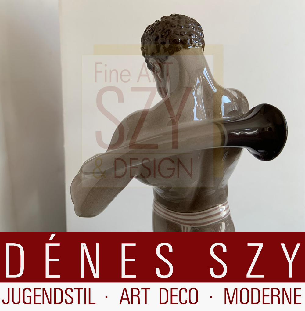 Hochzeitszug KPM Berlin Porzellan Afrikaner mit Waldhorn Adolf Amberg, Entwurf: Adolph Amberg 1910, Staatliche Porzellanmanufaktur Berlin – KPM, Mai 1919