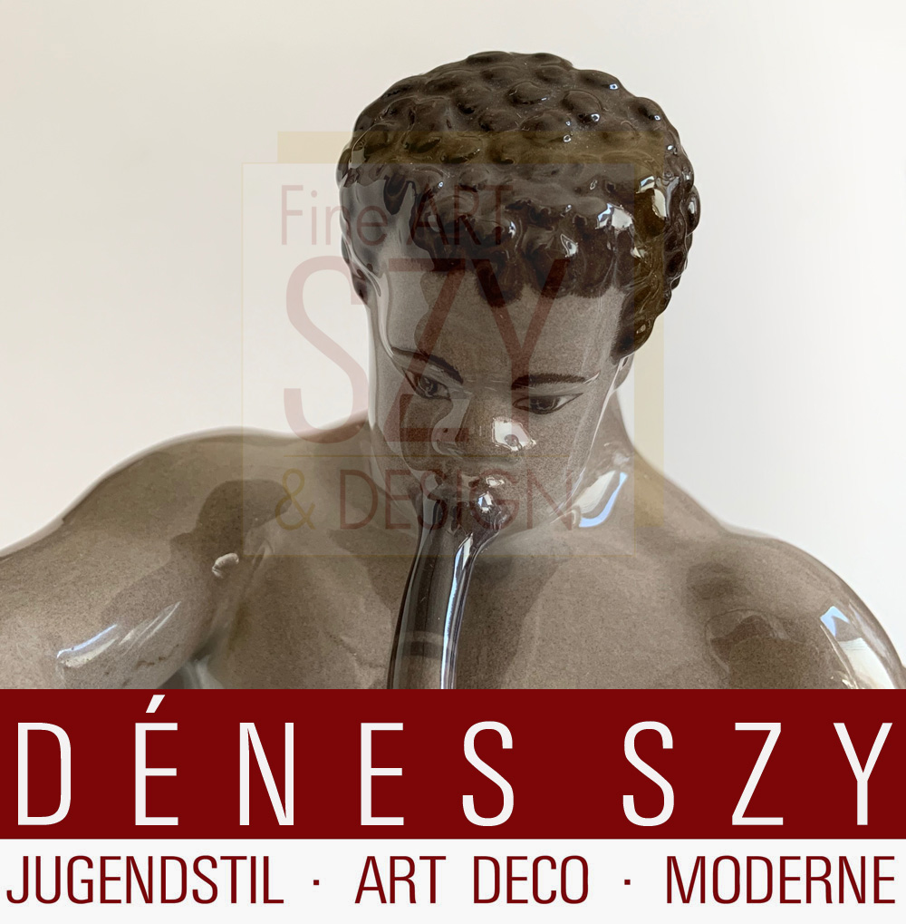 Hochzeitszug KPM Berlin Porzellan Afrikaner mit Waldhorn Adolf Amberg, Entwurf: Adolph Amberg 1910, Staatliche Porzellanmanufaktur Berlin – KPM, Mai 1919