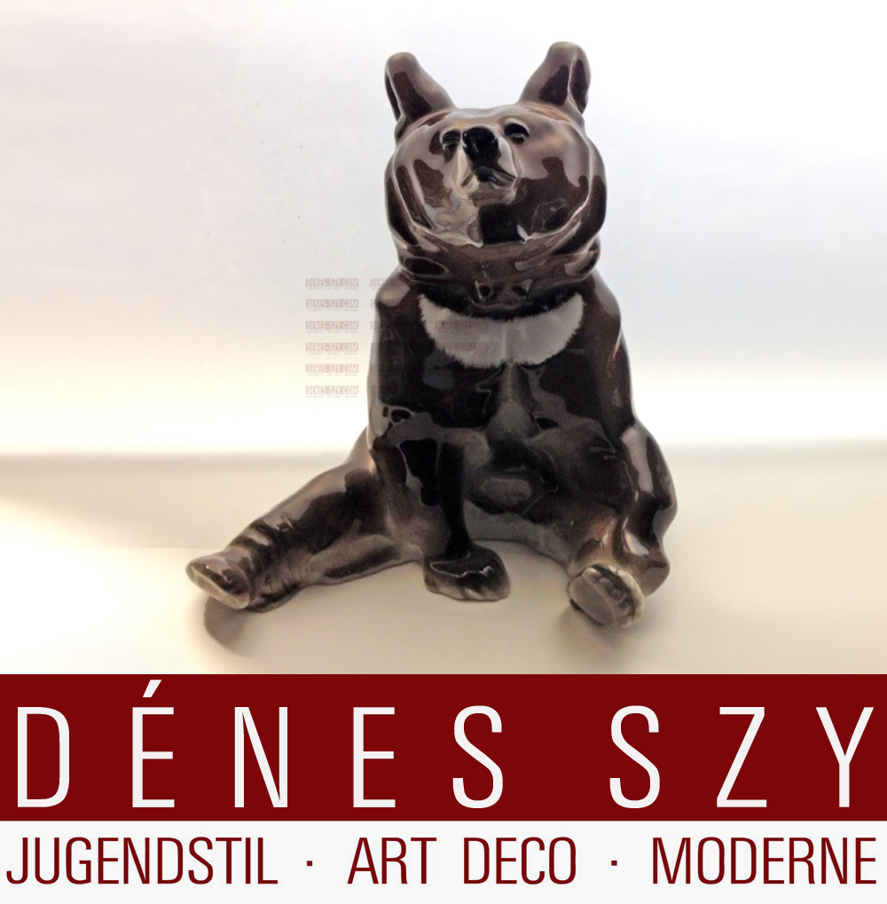 figura porcellana orso dal collare di KPM Berlino 1909