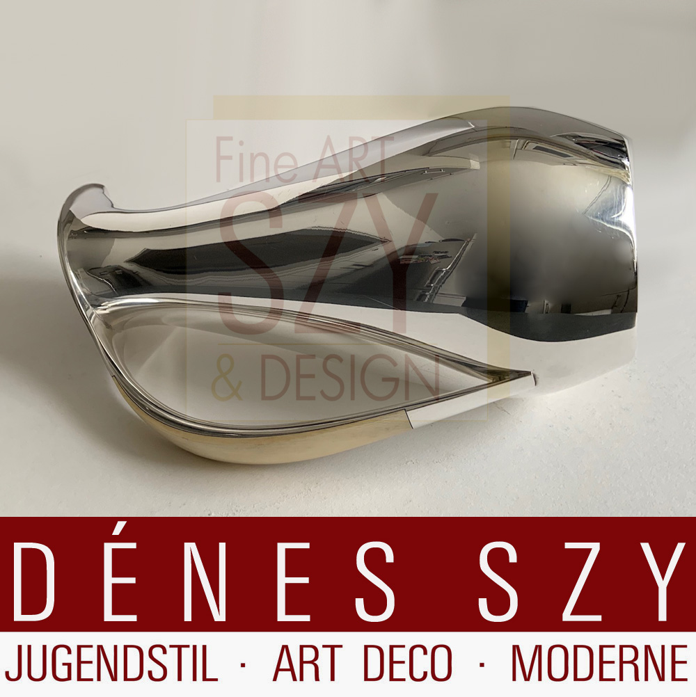 Brocca in argento dal design moderno, brocca da vino Design: Horst Heeren 1961, Esecuzione: Koch e Bergfeld, Brema, Germania anni '80, Argento 925
