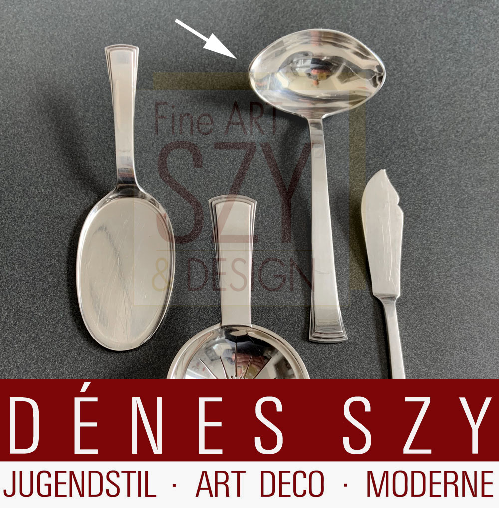 Posate d'argento Kongo 32 di Evald Nielsen, mestolo per salsa