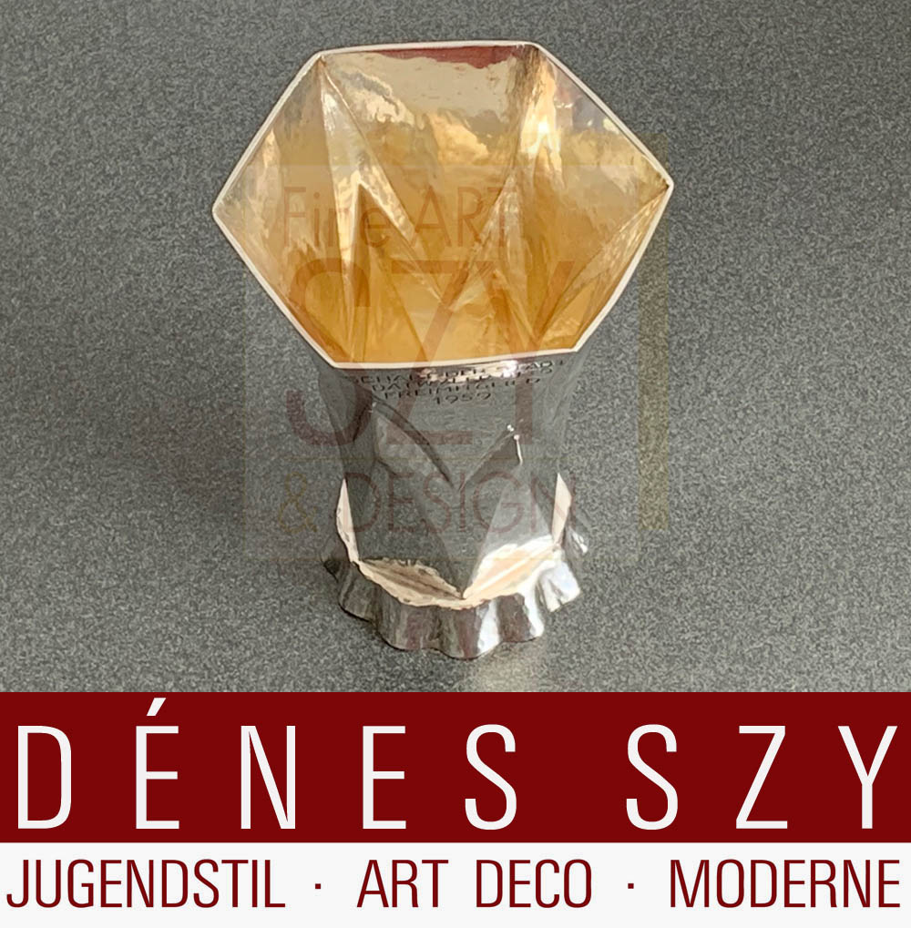 Calice d'argento, bicchiere, Esecuzione: Silberwarenfabrik Sternegg, Sciaffusa Svizzera dal 1934 al 1959, Argento 800, doratura interna