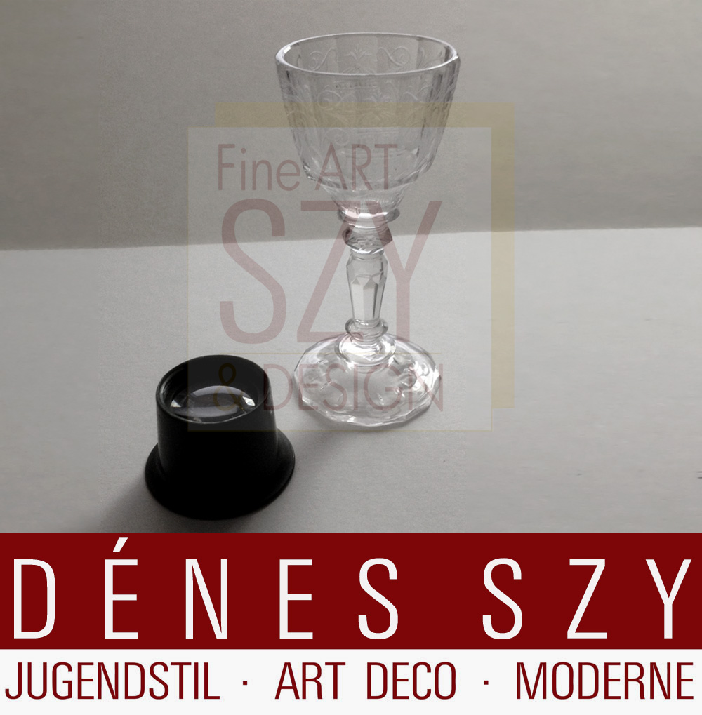 Lobmeyr bicchiere da liquore in vetro cristallo inciso 1910 Maria Theresia