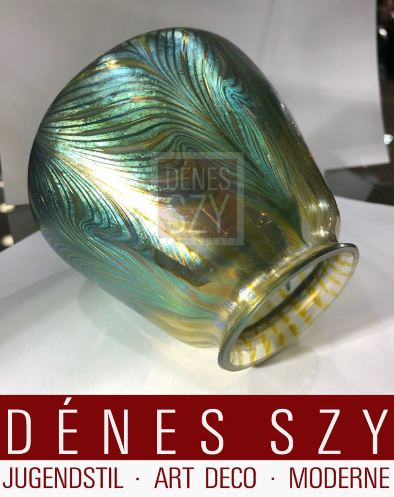 Paralume in vetro di Loetz Austria epoca liberty decoro Phenomen