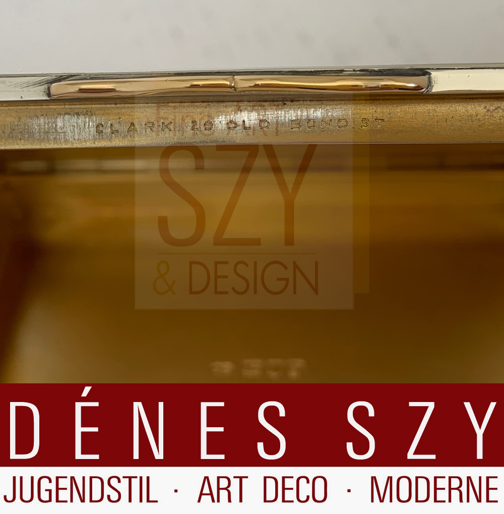 Scatola inglese di lusso in argento con oro, Esecuzione: Clark, 20 Old Bond Street, Londra 1902, Inghilterra, argento sterling 925, oro, Marchio del produttore AC per Alfred Clark