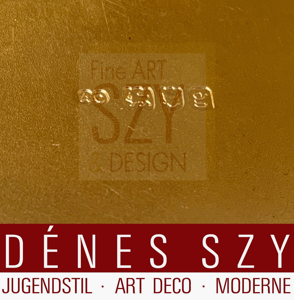 Scatola inglese di lusso in argento con oro, Esecuzione: Clark, 20 Old Bond Street, Londra 1902, Inghilterra, argento sterling 925, oro, Marchio del produttore AC per Alfred Clark