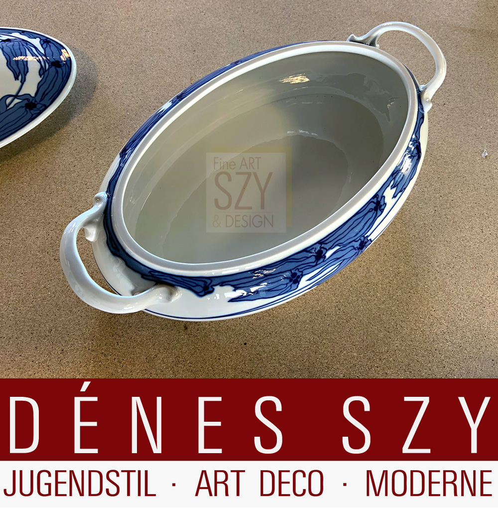 Große seltene Terrine aus dem Service ''Arnikamuster'' Rudolf Hentschel (Form- und Dekorentwurf) 1906, Meissen (Ausführung), vor 1924