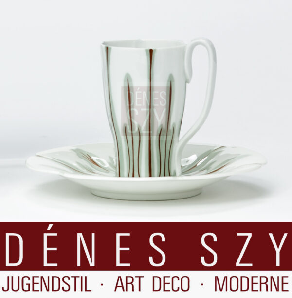 Meissen Jugendstil Porzellan Krokusmuster Kaffeetasse Hentschel