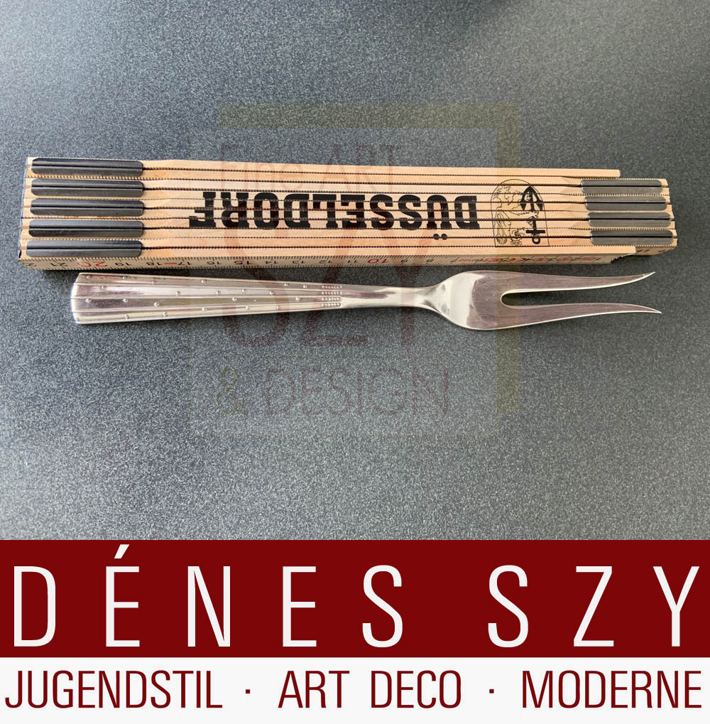 Forchetta arrosto, Mid-Century modern, Modello: Champagne, Design: Jens H. Quistgaard IHQ 1947, Execuzione: O.V. Mogensen, Danimarca ca. 1950, Argento sterling