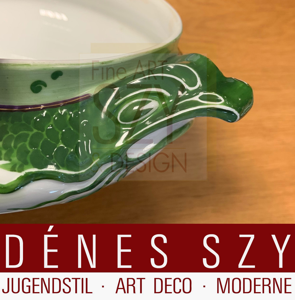 Art Nouveau Deckelterrine Hermann Gradl fish Service Nymphenburg