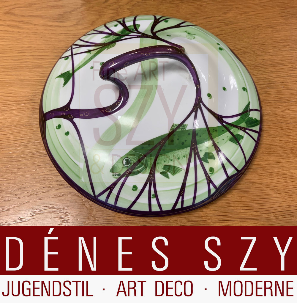Art Nouveau Deckelterrine Hermann Gradl fish Service Nymphenburg